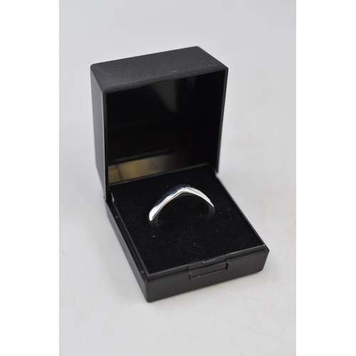 54 - A 925. Silver Squared Ring, In Presentation Case