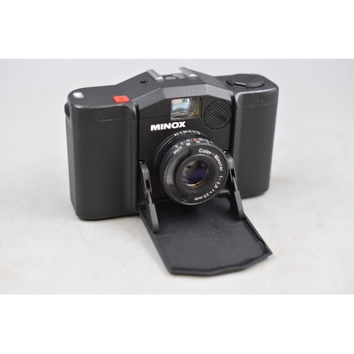 402 - Minox 35EL 35mm folding camera, 35/2.8 Color-Minotar lens + wrist strap & case in great conditio... 