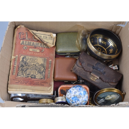 403 - Mixed Selection of Vintage items to include Two Pocket Alarm Clocks, Vintage Purse, Toffee Hammer, C... 