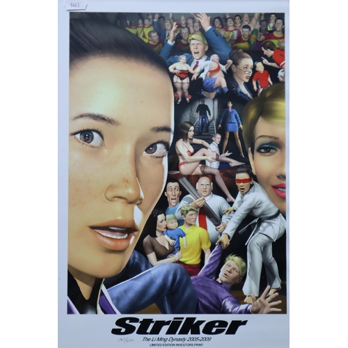 415 - Two Framed and Glaxed Limited Edition 'Striker' Prints, One Signed By Pete Nash. Both Approx 18