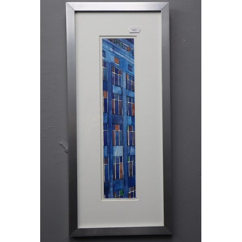 418 - Two Signed Chris Bibby Prints Depicting Glasgow Apartment Buildings, Approx 20