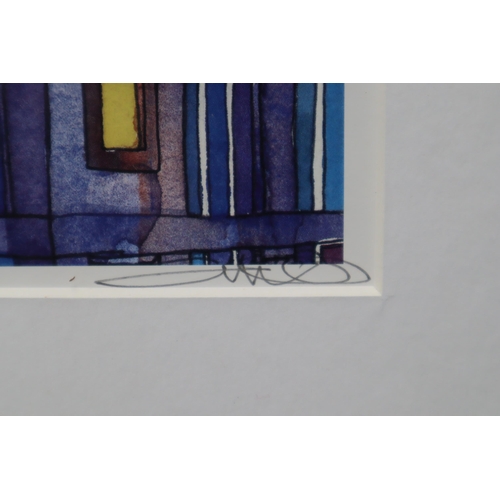 418 - Two Signed Chris Bibby Prints Depicting Glasgow Apartment Buildings, Approx 20