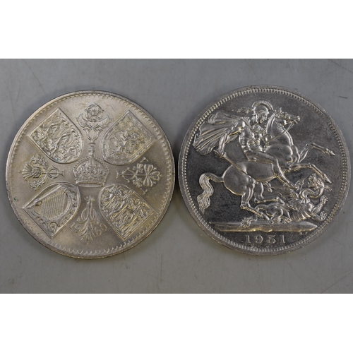 110 - Two Elizabeth II Crowns (1951 & 1960)