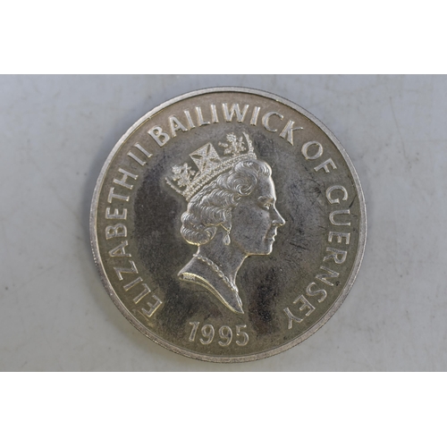 116 - A 1995 Guernsey '95th Birthday of Queen Elizabeth the Queen Mother' Five Pound Coin