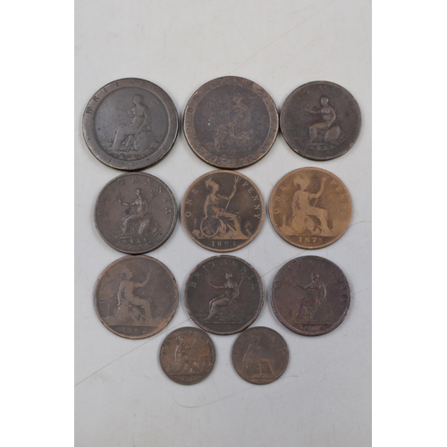 117 - Eleven George III and Queen Victoria Copper Coins