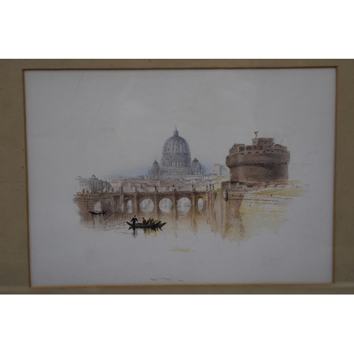 472 - An Antique Framed and Glazed J.M.W Turner Print 'St Peter’s and the Castel Sant’Angelo, ... 