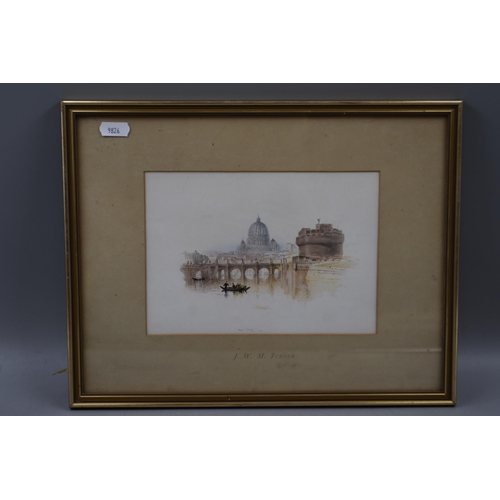 472 - An Antique Framed and Glazed J.M.W Turner Print 'St Peter’s and the Castel Sant’Angelo, ... 