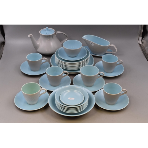 483 - Thirty Six Pieces of Poole Pastel Blue Tea and Dinner Service, Incomplete and Some Pieces Don't Matc... 