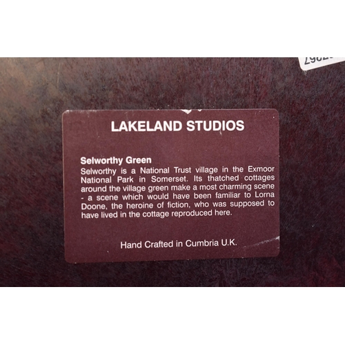 491 - Five Lakeland Studio 3D Ceramic Relief Plaques. Includes Stretton Grandison, Thaxed, Selworthy Green... 