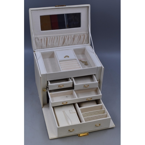 506 - Large Jewellery Box with internal Drawer storage Covered in Faux leather complete with 2 keys approx... 