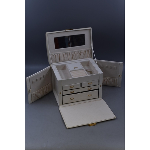 506 - Large Jewellery Box with internal Drawer storage Covered in Faux leather complete with 2 keys approx... 