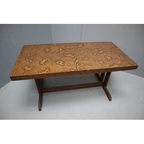 517 - A Mid-Century Copper Effect Coffee Table, Approx 18