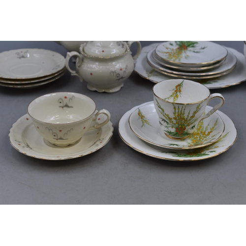 526 - Two Part Tea Sets To Include Rococo Geha (Ten Pieces), And Royal Stafford 'Broom' (Twelve Pieces). T... 