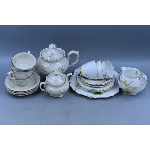 526 - Two Part Tea Sets To Include Rococo Geha (Ten Pieces), And Royal Stafford 'Broom' (Twelve Pieces). T... 