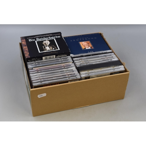 555 - Large Selection of Jazz CD's including Bix Beiderbecke and Louis Armstrong Box Sets