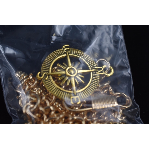 206 - Twelve New Compass Themed Pocket Watch Chains