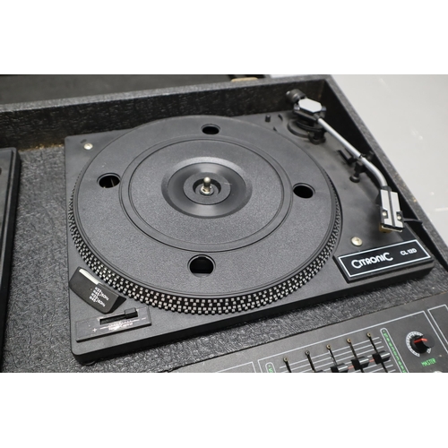 561 - A Cased Citronic CL 12D Twin Turntable DJ Mixing Deck, Powers on When Tested. Power Cable Not Includ... 