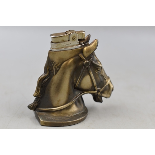 215 - A Novelty Horse Desk Lighter, Approx 4