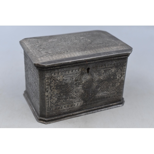 221 - Antique Silver Plated Tea Caddy (6