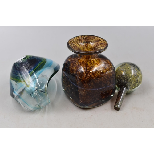 231 - Two Studio Art Glass Pieces including Aladdin Dish and Perfume Bottle