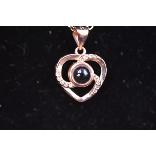 237 - Silver 925 Heart Companion Friendship Pendant Necklace with Rose Presentation Box