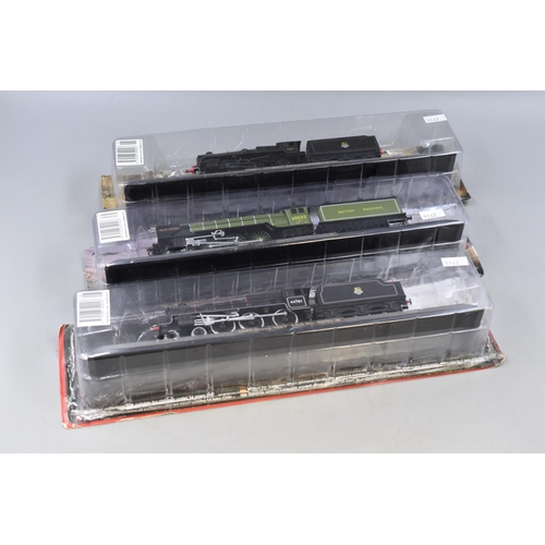 589 - Three 'British Railways' Model Steam Trains, 'No 60532 Blue Peter, No 44781, and No 76066', With Ori... 