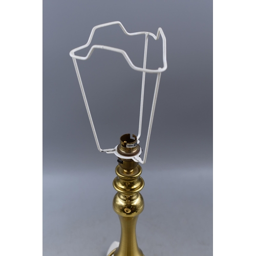 245 - Brass Table Lamp Complete with Shade (Height 2ft)