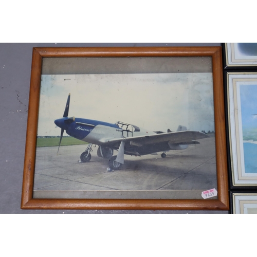 247 - Mixed lot of framed and Glazed pictures of Aroplanes to include Lancaster Bomber, Spitfire, Mosquito... 