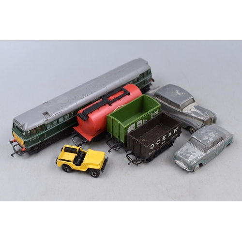 605 - A Selection of Diecast and Plastic Model Cars and Trains. Includes Corgi, Triang and More