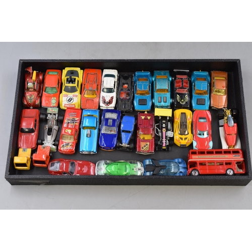 610 - Mixed tray of Playworn Toy Vehicles to include Corgi, Hotwheels, Batman and more