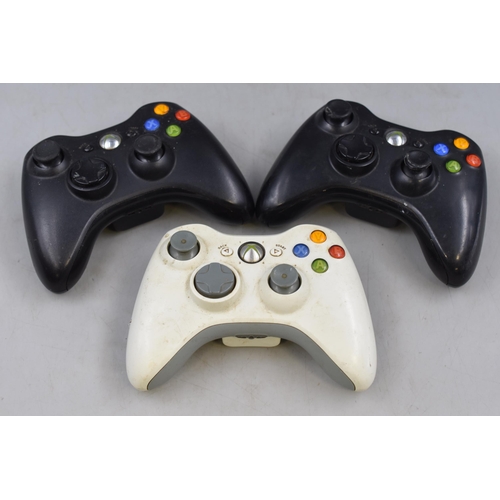 624 - Three XBox 360 Controllers all untested