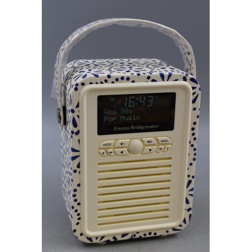 628 - Emma Bridgewater retro DAB radio, boxed and in excellent condition, working when tested (includes ba... 