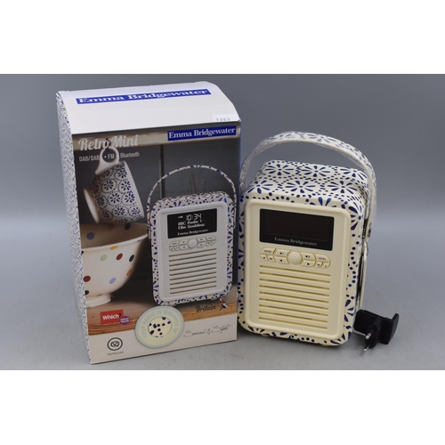 628 - Emma Bridgewater retro DAB radio, boxed and in excellent condition, working when tested (includes ba... 