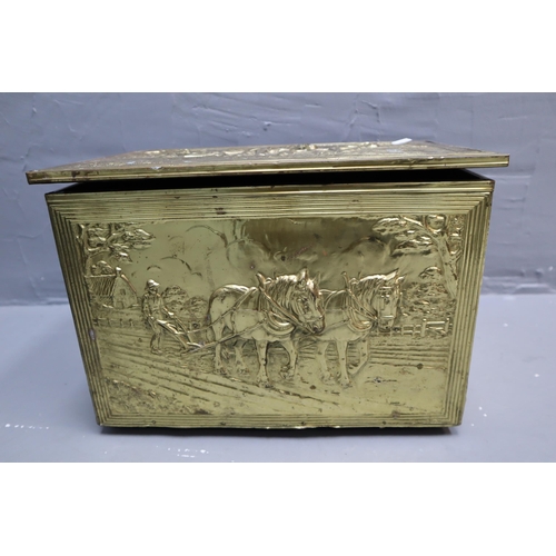 648 - Three Brass Covered Log Storage Boxes