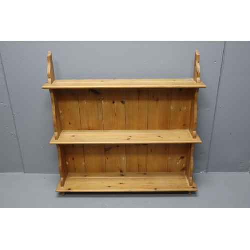 656 - Vintage Pine Wall Mounted Shelving Unit (32