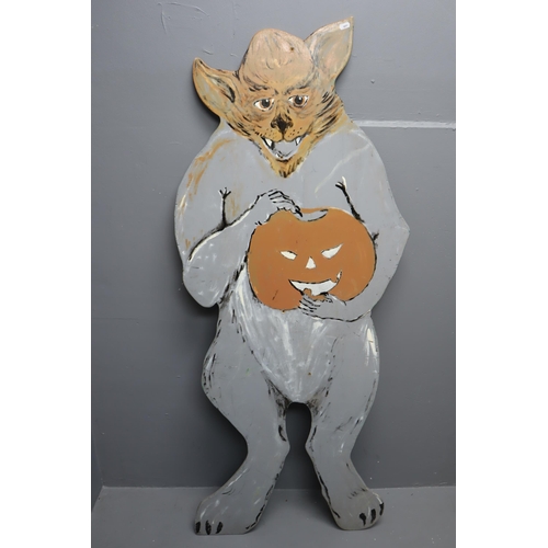 665 - Halloween Hand Painted Double Sided Wooden Werewolf (58