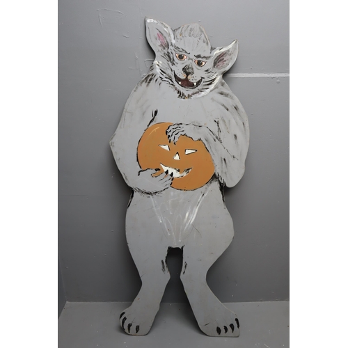 665 - Halloween Hand Painted Double Sided Wooden Werewolf (58