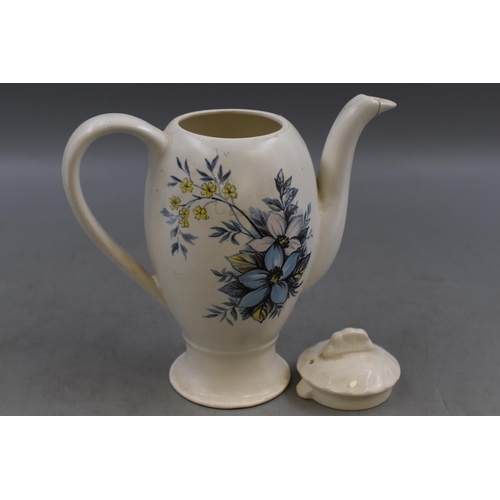 301 - A Clarice Cliff Blue and White Floral Ceramic Teapot, Approx 8