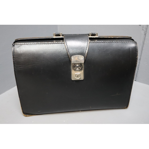 676 - Vintage Real Leather Briefcase