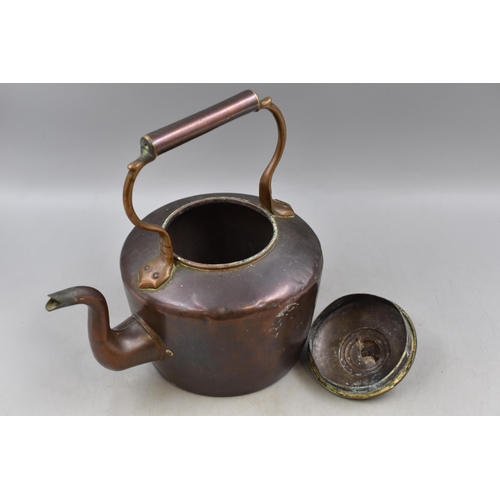 688 - Two Pieces of Vintage Copperware To Include Vintage Kettle (Stamped To Base), And Bugle. Kettle is A... 