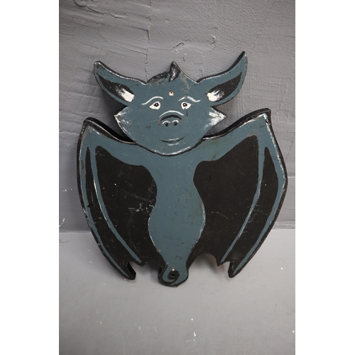 700 - Selection of Painted Halloween Decorations - Four Bats, One Pumkin, One Witch and a Cat 21