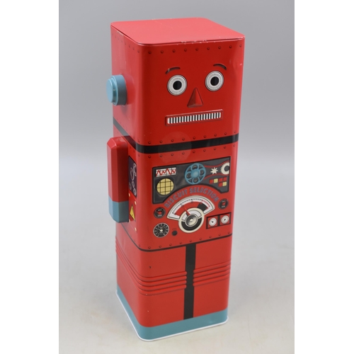 838 - Collectable Metal Tin Robot Biscuit Tin 13