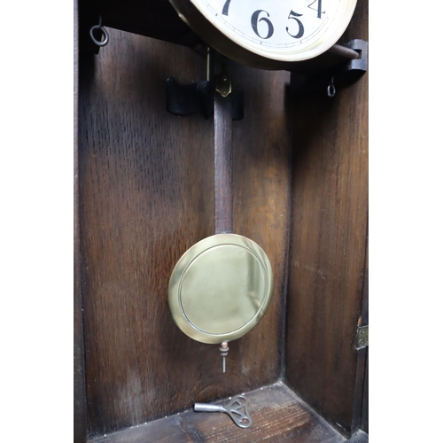 733 - 1930s Art Deco Wall Clock with Pendulum