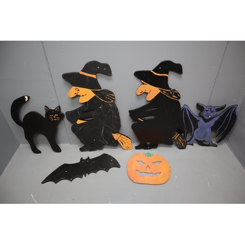 751 - Selection of Halloween Painted Decorations - Two Witches 30