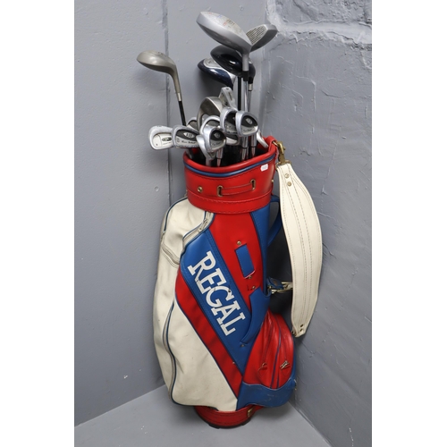 763 - Vintage Regal Golf Bag complete with a mixture of Branded Golf Clubs to include Tom Select, Howson H... 