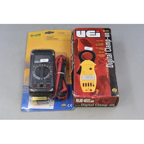 776 - Two Multimeters To Include Di-log PL280 Digital Multimeter in Packaging (Untested), With Boxed Uei D... 