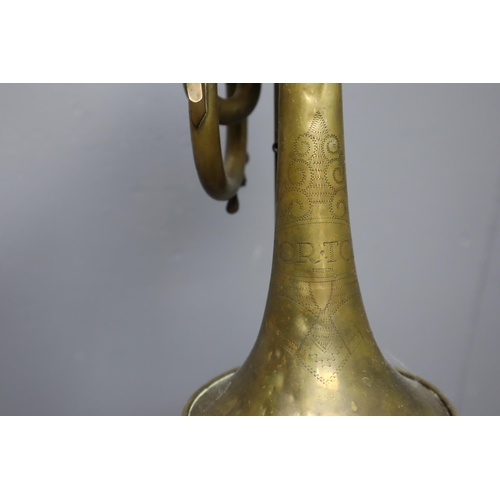 909 - Mixed Selection of Brass items to include Trumpet, Lamp and more