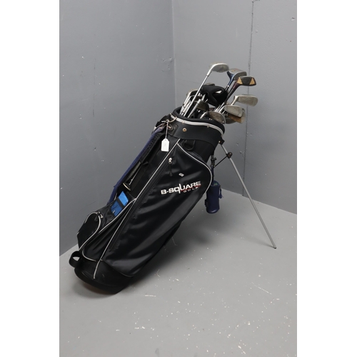 828 - A B.Squared Golf Bag With a Selection of Golf Clubs and Accessories. Includes B.Squared Pro Series P... 