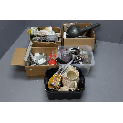 927 - Large Five box Mixed Lot of Unchecked and Unsorted Items to include Ceramics, Glassware, statues and... 