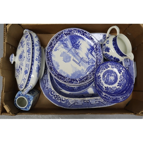 935 - Selection of Blue and White Pottery items to include Large Platter and more